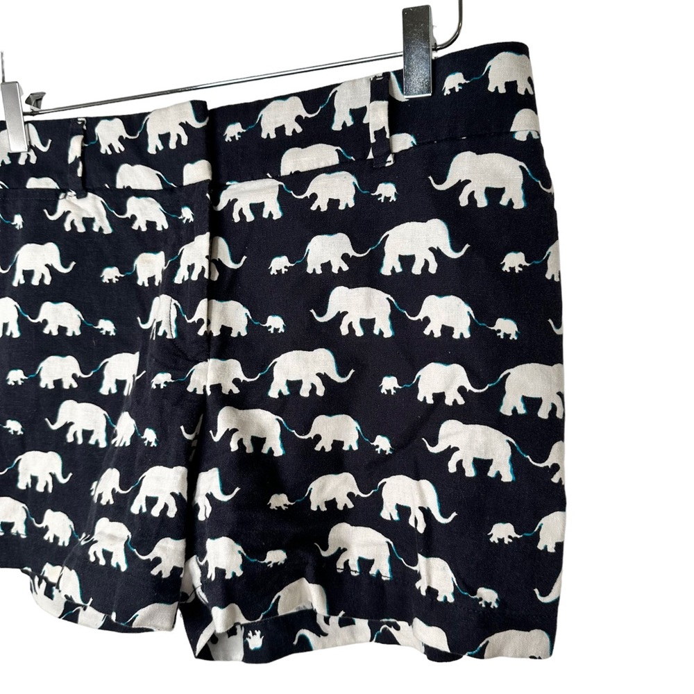 Ann Taylor LOFT Elephant Print Linen Shorts Size 6